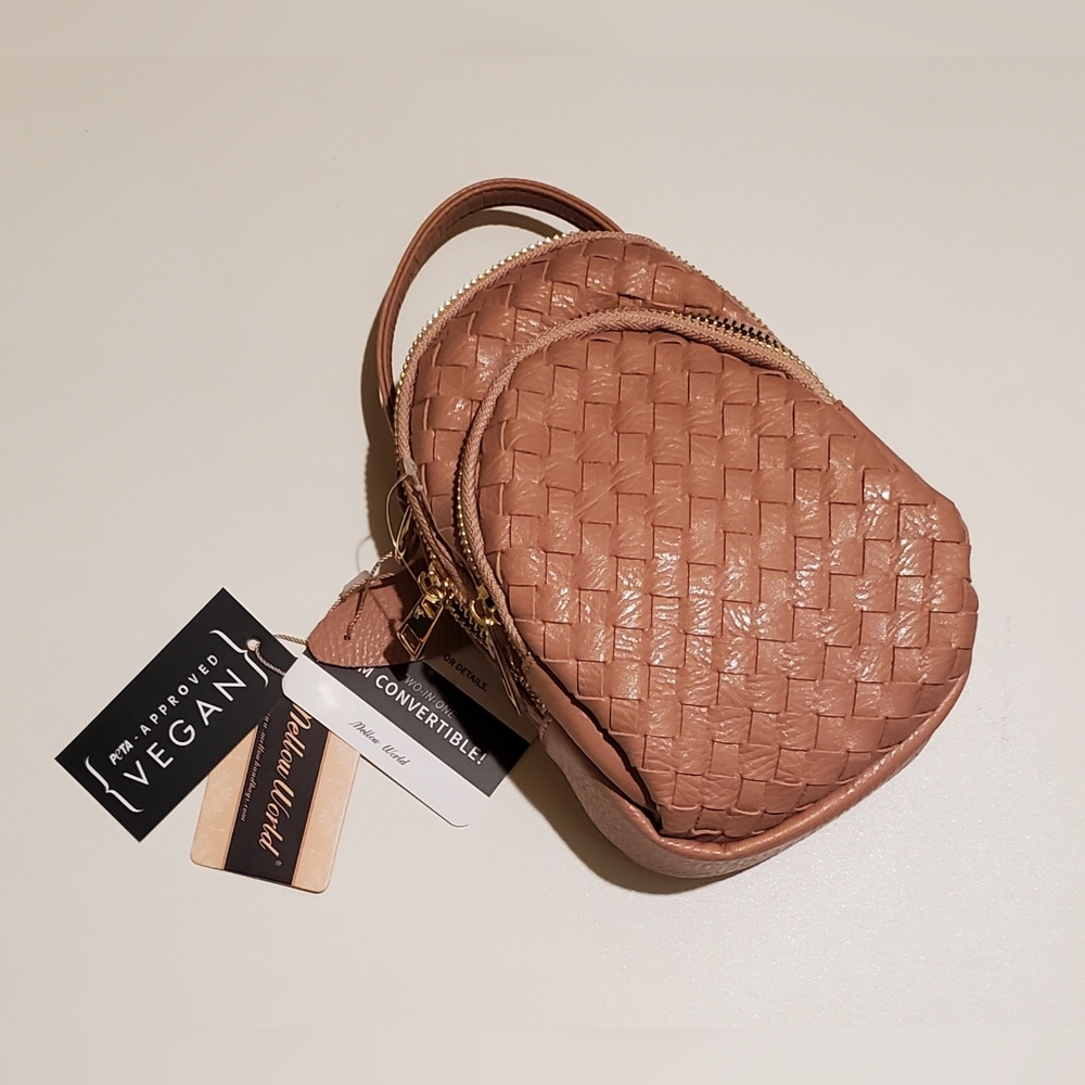 Mellow World Jessa Basket Weave Convertible Crossbody Purse